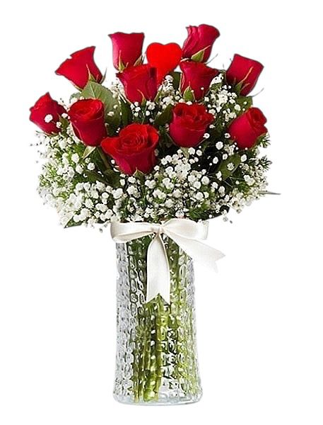 11 rosas rojas en un jarrón - Product image