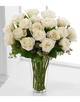 18 rosas blancas de tallo largo - Product image