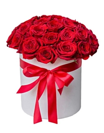 21 rosas rojas en caja - Product image