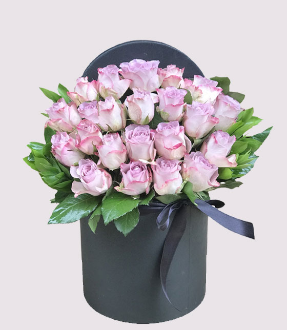 21 rosas lilas en caja - Product image
