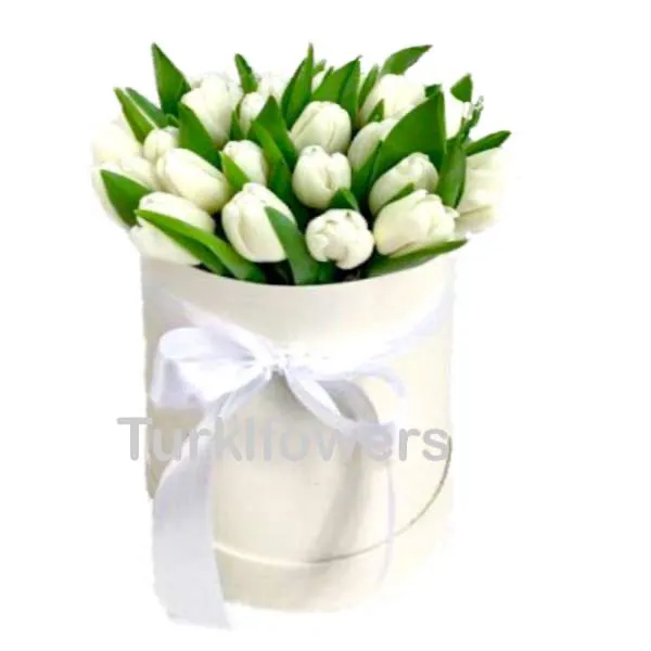 21 white tulips in Box - Product image