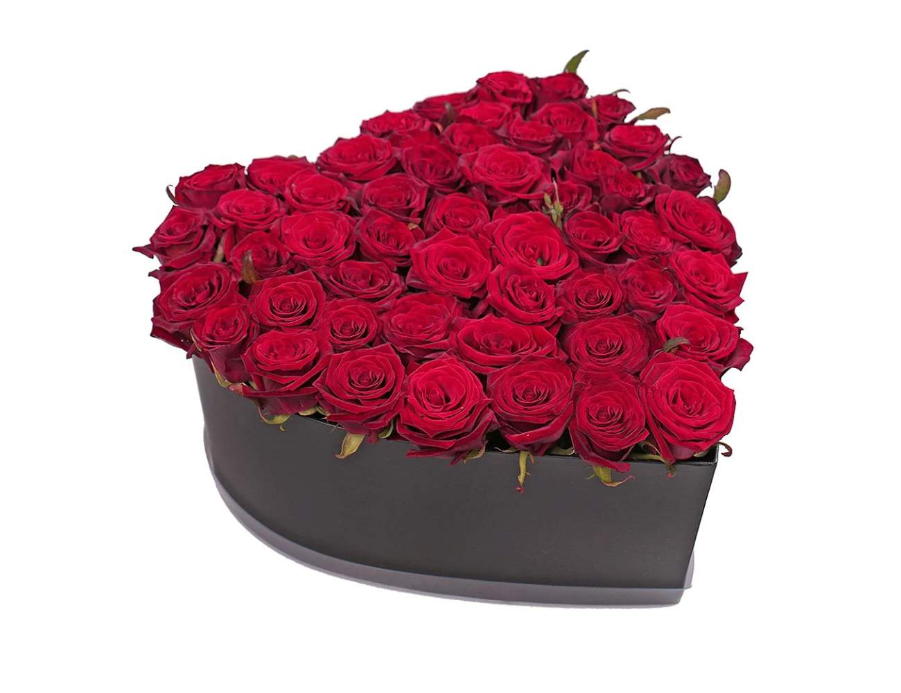 51 Red roses Hearth in box - Product image