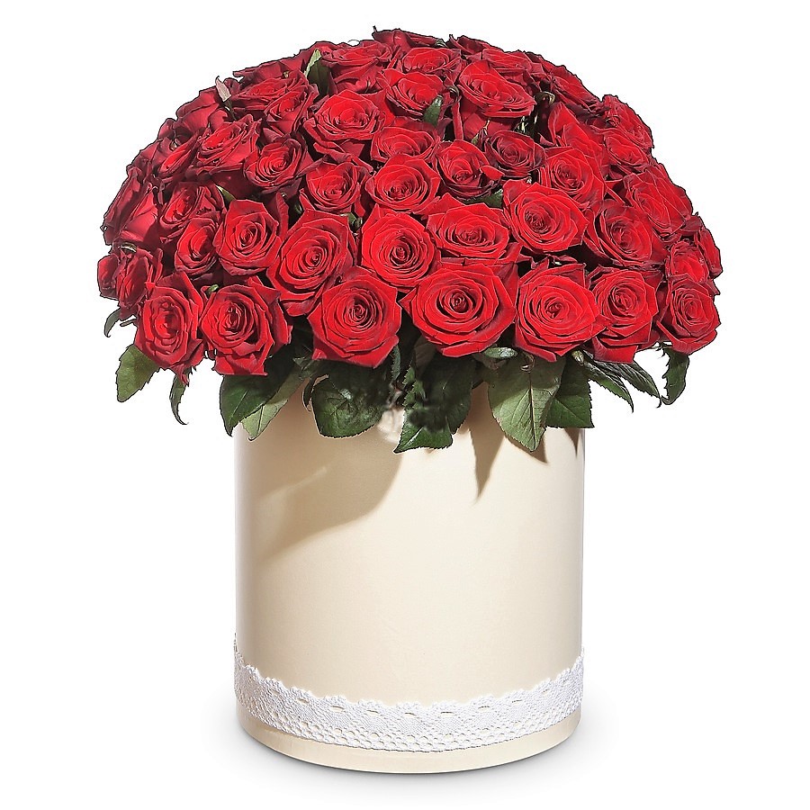 51 rosas rojas en caja - Product image