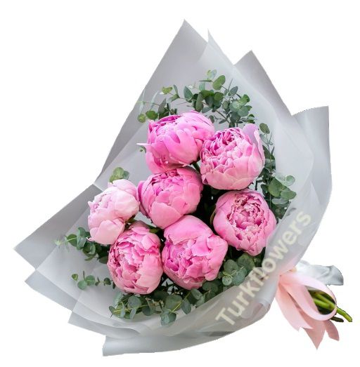 7 Pink Peonies Bouquet - Product image