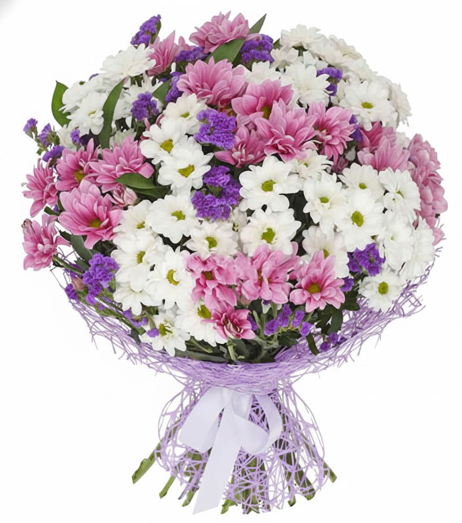 Bouquet di margherite rosa e bianche - Product image