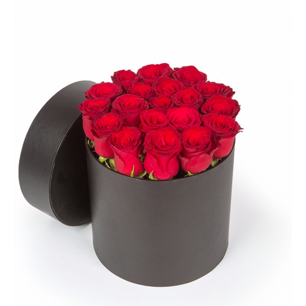 19 rosas rojas en caja negra - Product image