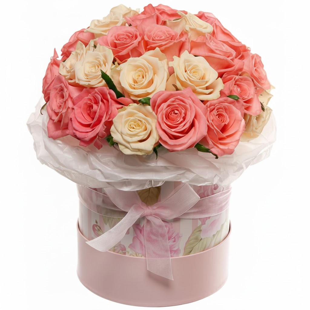 Rosas rosadas y cremosas - Product image