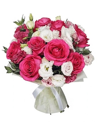 Ramo de armonía rosa y blanco - Product image