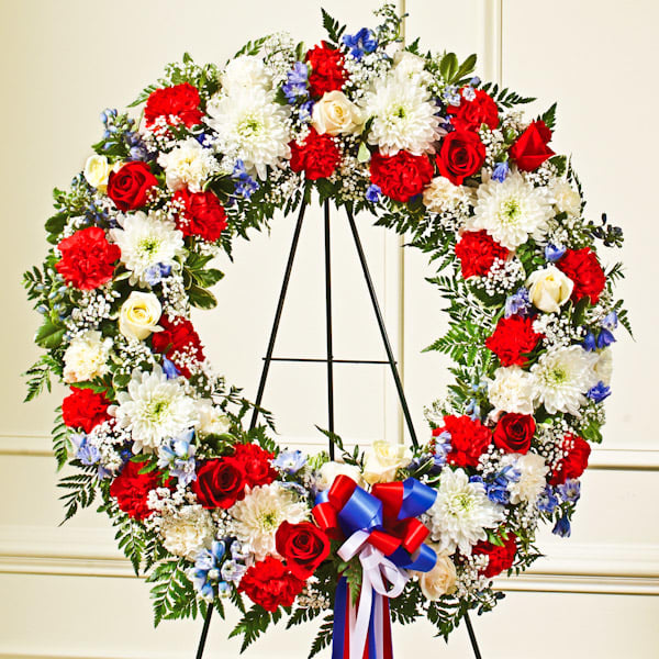 Corona de pie roja, blanca y azul - Product image