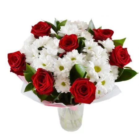 Chrysanthemum daisy white and roses - Product image