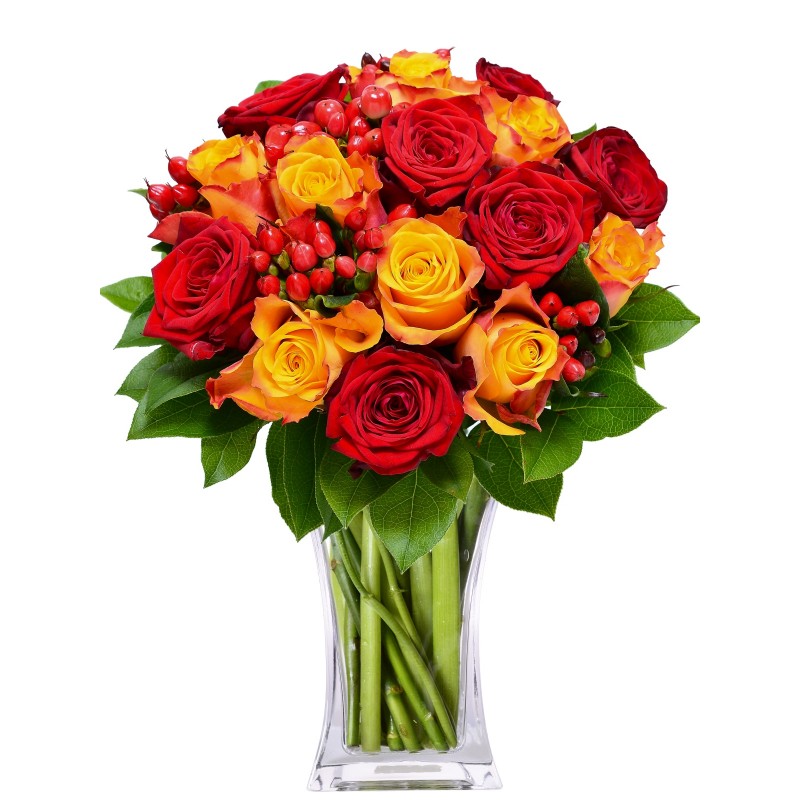 10 rosas rojas 10 rosas naranjas - Product image