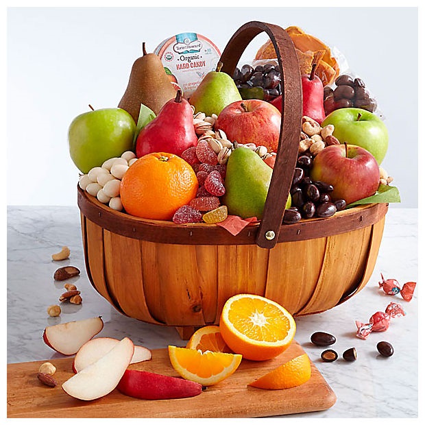 Deluxe Fresh Fruit & Nuts Basket - Product image