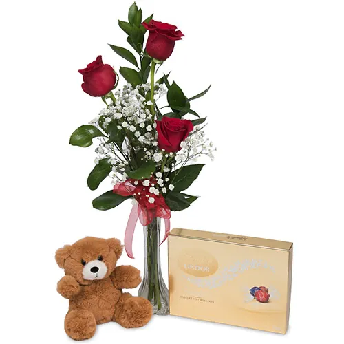 Trío de rosas de dulce romance - Product image