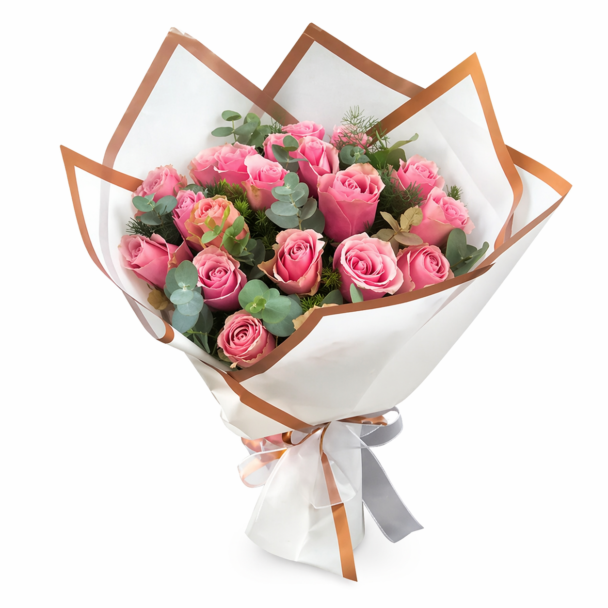 21 Pink Roses Bouquet - Product image