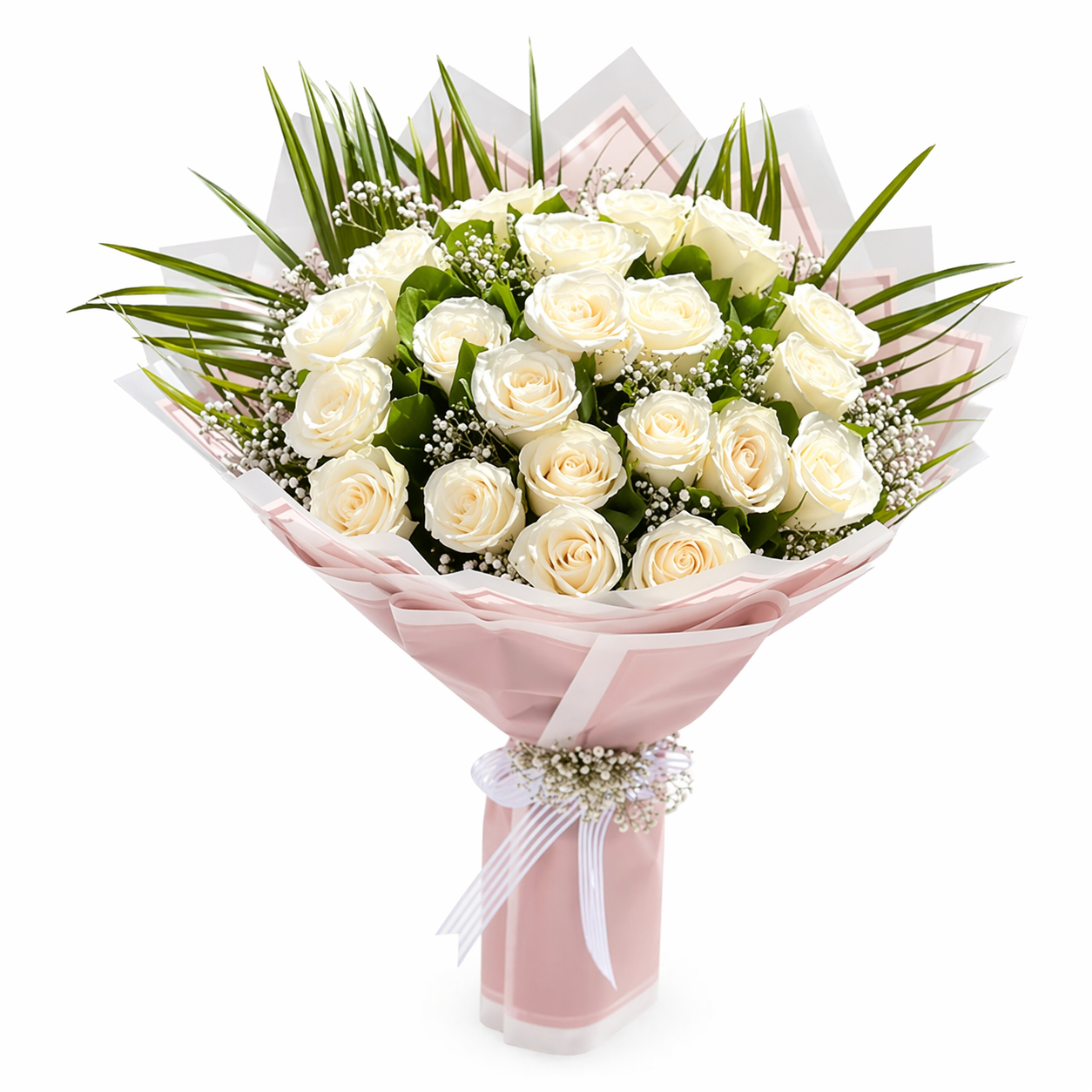 Pure Elegance – 21 White Roses Bouquet - Product image