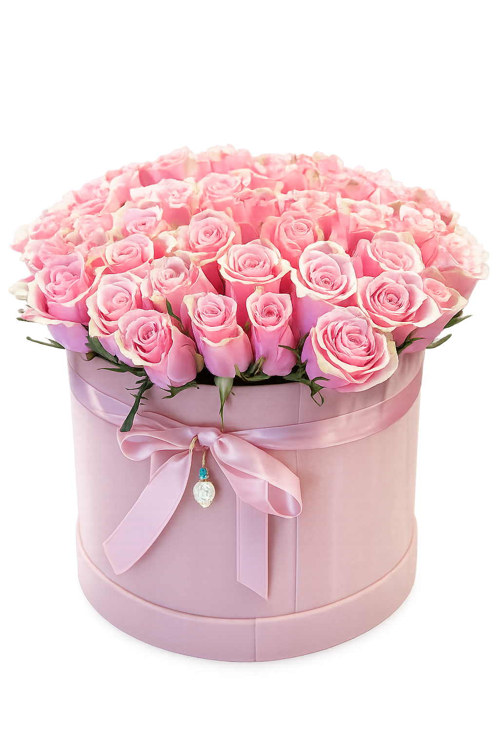 Luxury Blush – 51 Pink Roses in a Box - Product image