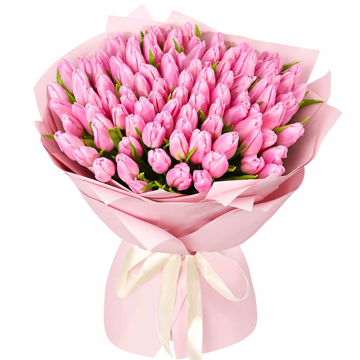 Blush Dream – 101 Pink Tulips Bouquet - Product image