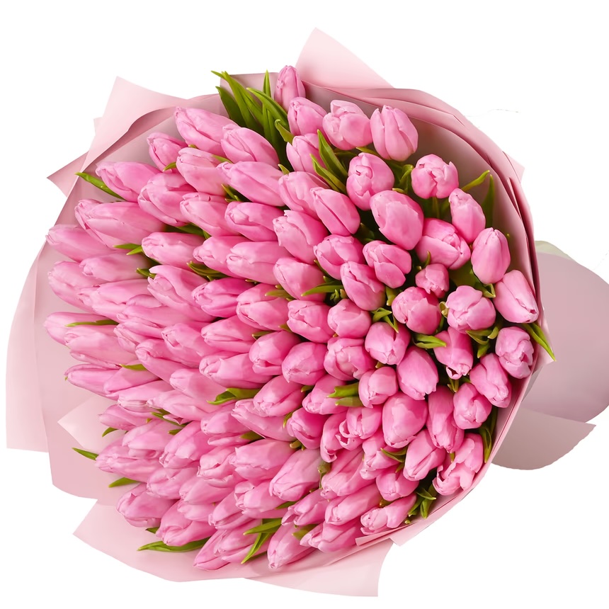 Blush Dream – 101 Pink Tulips Bouquet - Gallery image