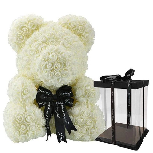 40 Cm White Tedy Rose Only istanbul - Product image