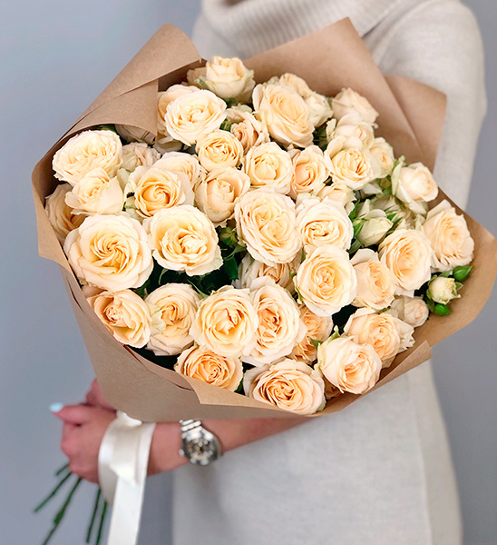 Bouquet of Stems Salmon Spray Roses - Birthday Flowers - Burdur