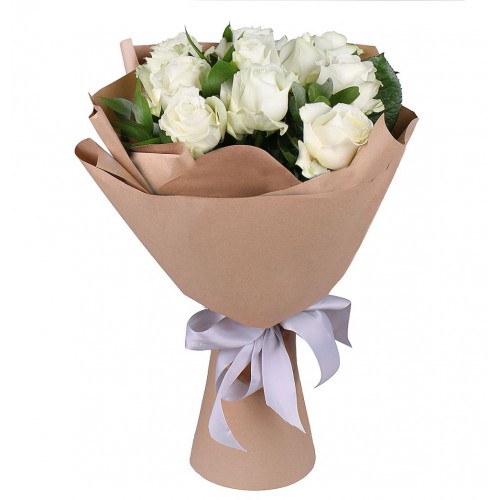 White  Roses Bouquet - Bilecik