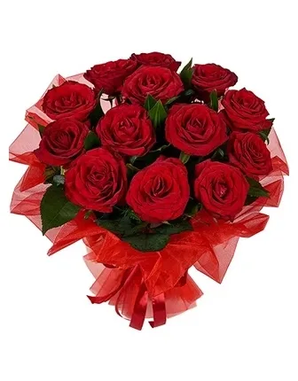 Red roses wrapped in red  - Flower delivery in Turkey