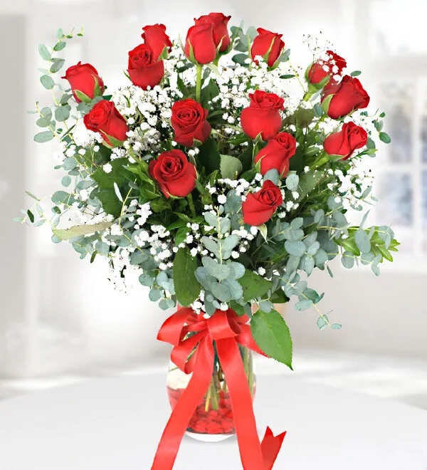 17 Red Local roses - Birthday Flowers - Burdur