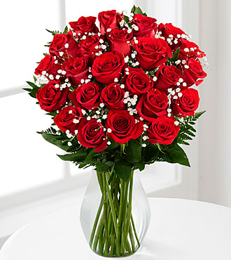 Rosas rojas de tallo largo (24 unidades) - Felicidades Flores
