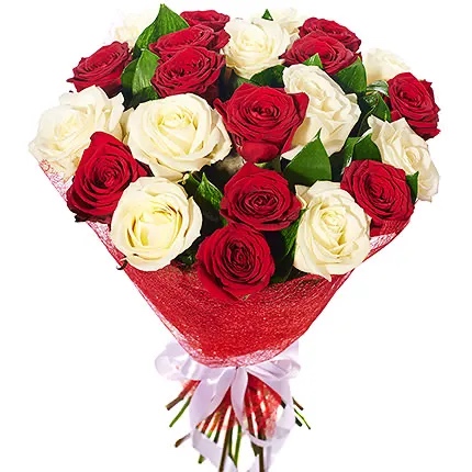 25 White and Red Roses - Bilecik
