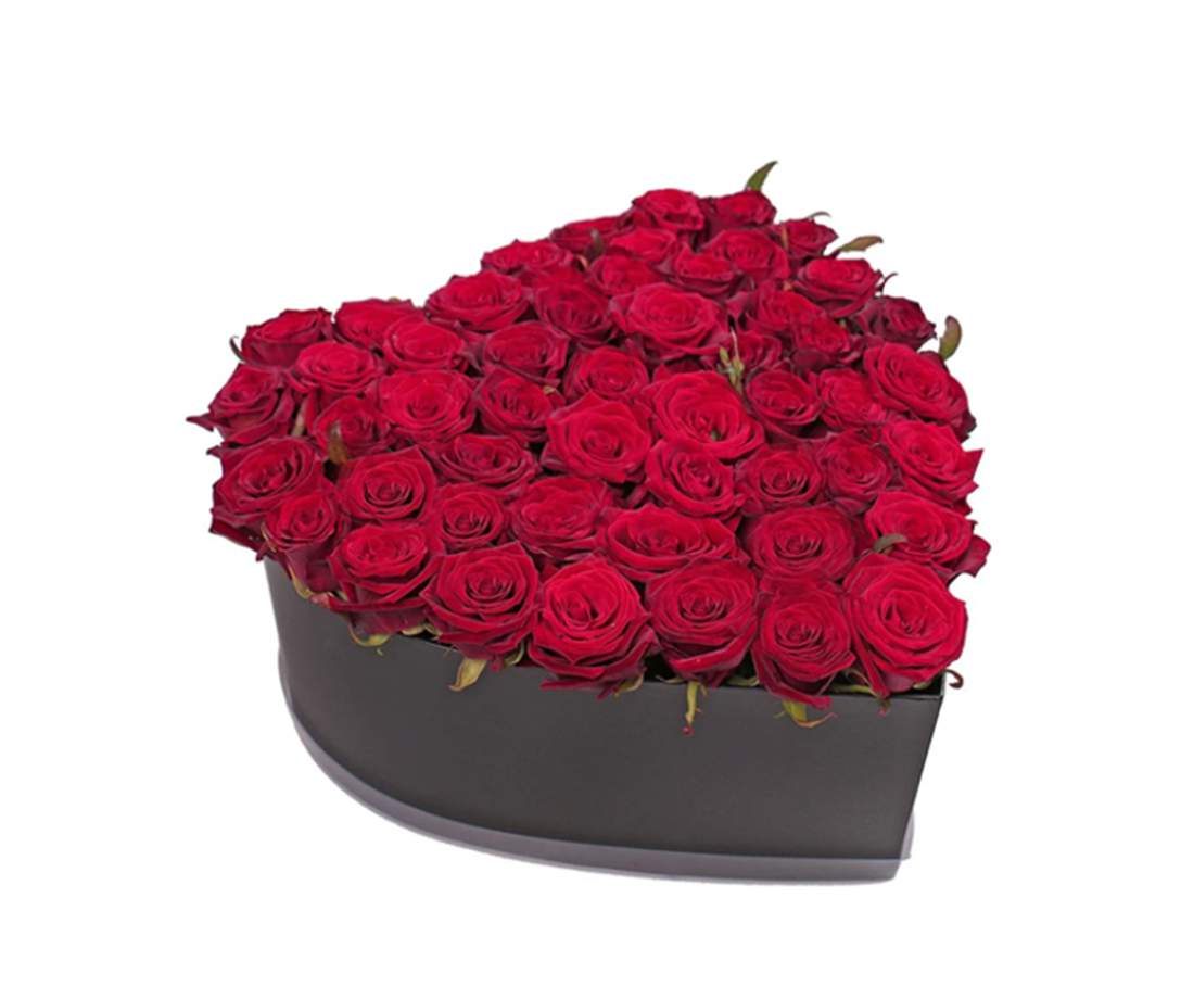 51 roses rouges Hearth en boîte - Thinking of You Flowers