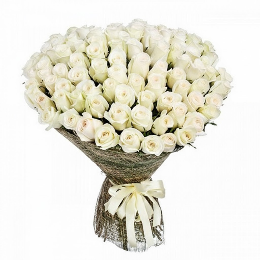 51 white Roses Bouquet - Bilecik