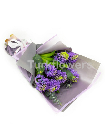 7 Purple Hyacinth Bouquet - flores de primavera