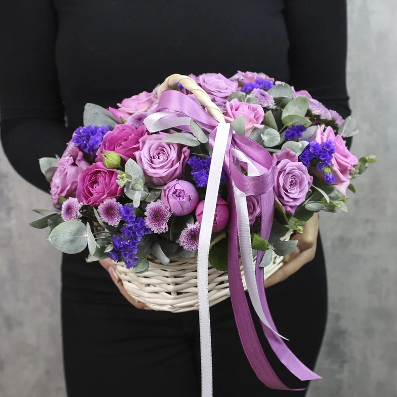 Lila Basket - Birthday Flowers - Burdur