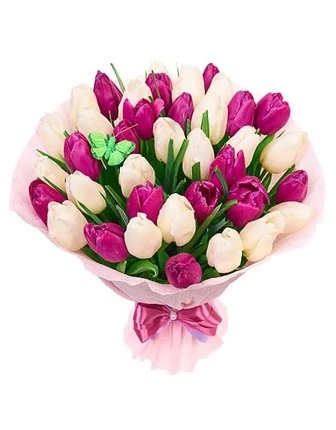 39 Purple and white tulips - Birthday Flowers - Burdur
