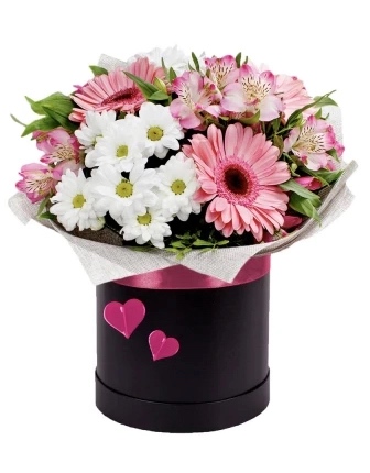 Pink Gerbera & Daisy Love Box - Bilecik