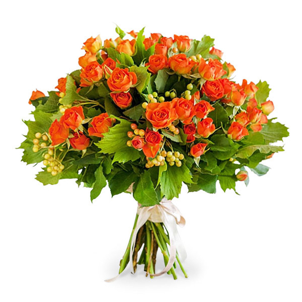 12 Spray Orange Roses - Birthday Flowers - Burdur