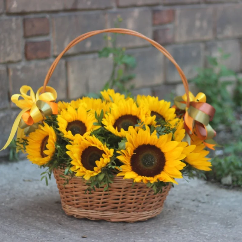 Sunflowers in the Basket - Sunflowers