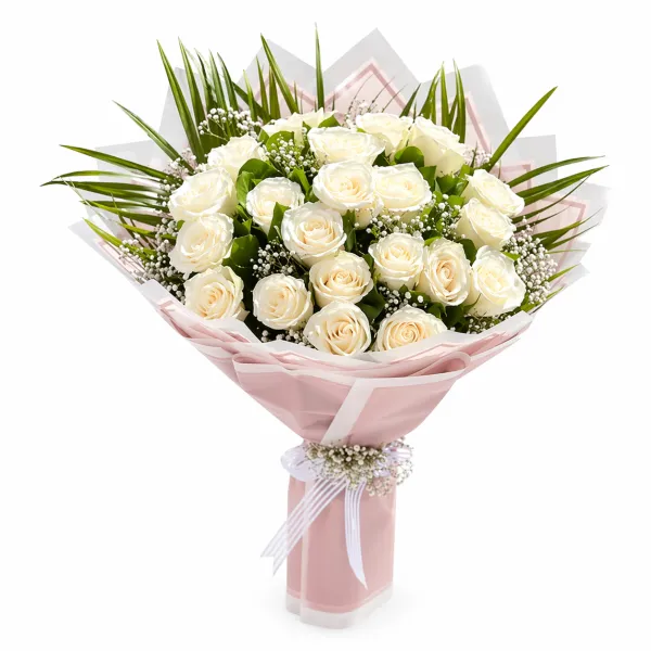 Pure Elegance – 21 White Roses Bouquet - Flower delivery in Turkey