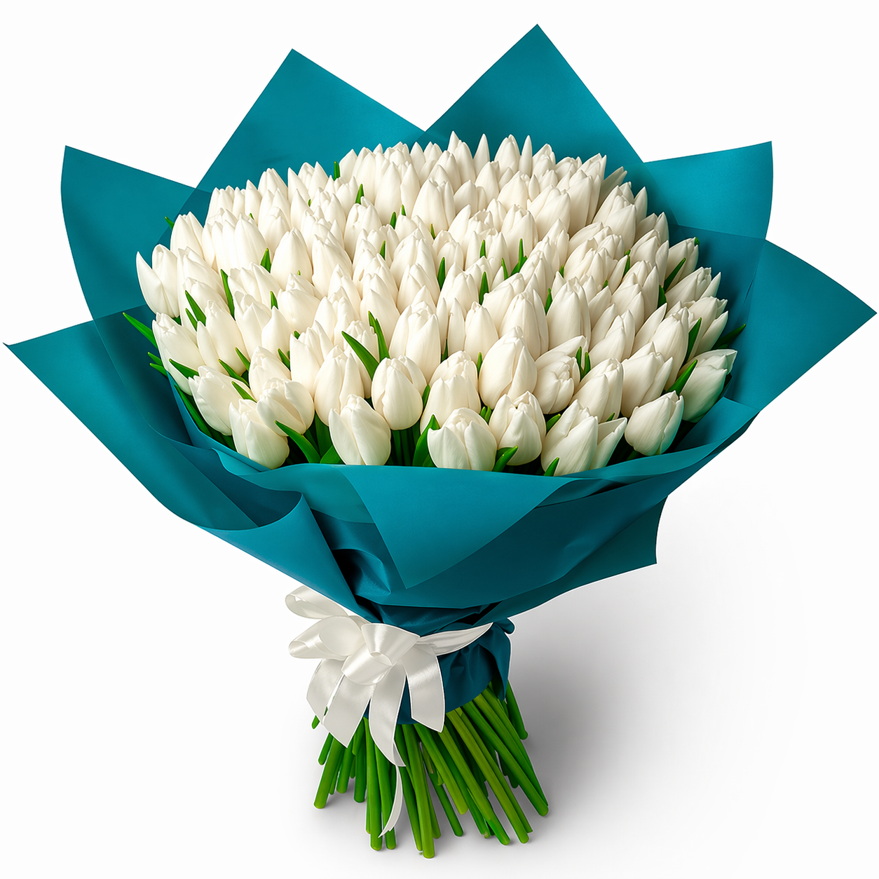 Pure Luxury – 101 White Tulips Bouquet - Tulips